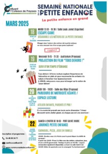 Programme de la semaine de la petite enfance mars 2025