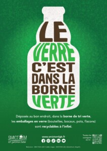 Tri du verre dans la borne verte